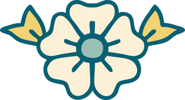 Bir insan tarafından çizilmiş bir çiçeğin ikonik dövme şekli