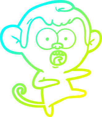 Bir insan tarafından çizilmiş bir çizgi filmin soğuk gradyan çizimi.