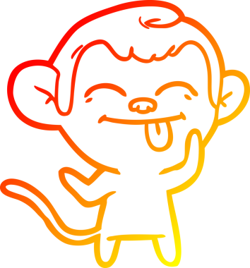 Bir insan tarafından çizilmiş komik çizgi maymun çizimi.