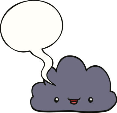 bir insan tarafından çizilmiş küçük mutlu bulutlu bir çizgi film.