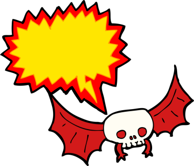 Bir insan tarafından çizilmiş konuşma baloncuğu olan garip kafatasları.