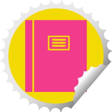 Bir insan tarafından çizilmiş günlük kitabının dairesel kabuk soyma etiketi.