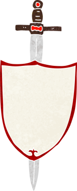 bir insan tarafından çizilmiş karikatür heraldik kalkanı