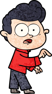 Bir insan tarafından çizilmiş çizgi film bakışlı adam.