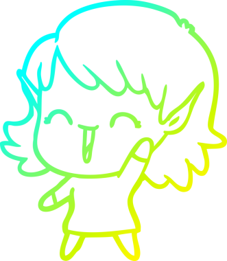 Bir insan tarafından çizilmiş soğuk gradyan çizgi çizimi.