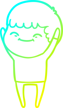 Bir insan tarafından çizilmiş gülümseyen bir çizgi film karakteri çizimi