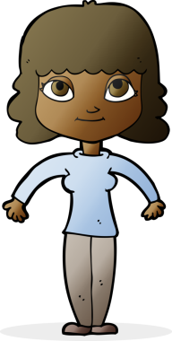 Bir insan tarafından çizilmiş omuz silken çizgi filmdeki kadın.