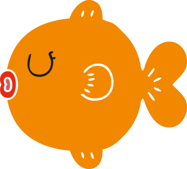 Bir insan tarafından çizilmiş garip bir karikatür balığı.