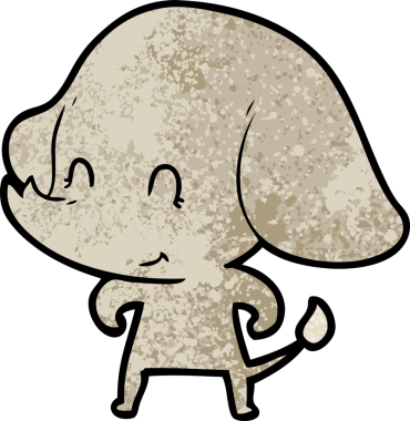 Bir insan tarafından çizilmiş şirin bir fil.