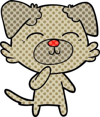 Bir insan tarafından çizilmiş çizgi köpek düşüncesi.