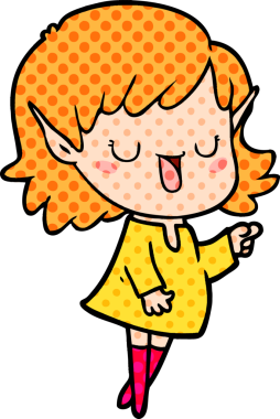 Bir insan tarafından çizilmiş bir elf kızı.