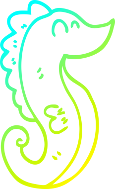 Bir insan tarafından çizilmiş karikatür deniz atı çizimi.