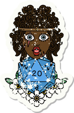 Retro Dövme Tarzı İnsan Barbarlığı Bir insan tarafından çizilmiş 20 zar ile