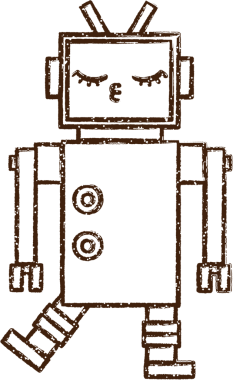 Robot Kömür Bir insan tarafından çizilmiş