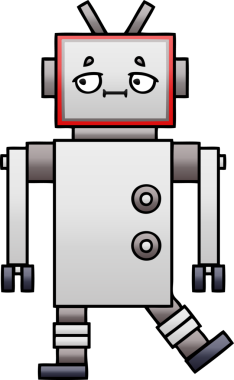 Bir insan tarafından çizilmiş bir robotun gölgelenmiş çizimi