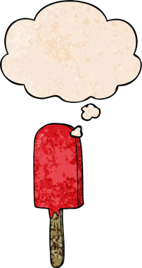 bir insan tarafından çizilmiş grunge desenli düşünce baloncuklu çizgi film lolipopu.