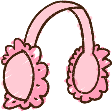 Bir insan tarafından çizilmiş Kulak Muffs Tebeşiri