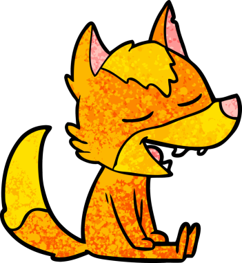 Bir insan tarafından çizilmiş tilki çizgi film karakteri