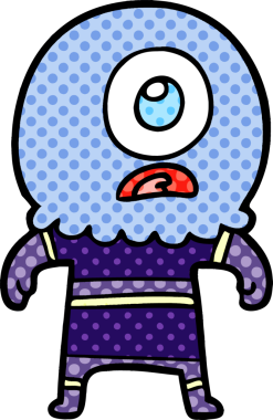 Çizgi film Tepegöz uzaylı uzay adamı bir insan tarafından çizildi.