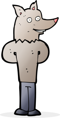 Bir insan tarafından çizilmiş bir kurt adam.