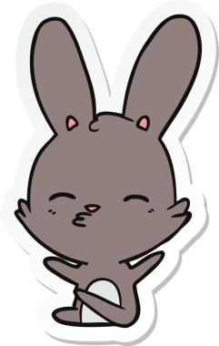 Bir insan tarafından çizilmiş meraklı bir tavşan karikatürü.