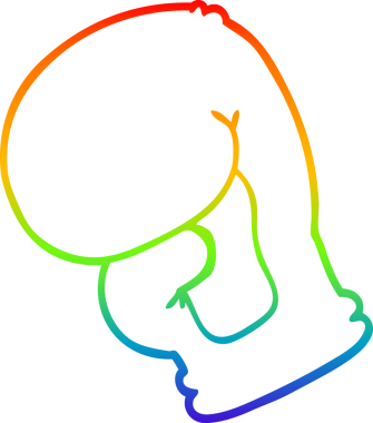 Bir insan tarafından çizilmiş bir çizgi film boks eldiveninin gradyan çizimi