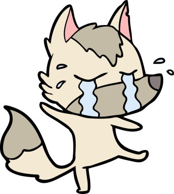 Bir insan tarafından çizilmiş ağlayan kurt çizgi filmi.