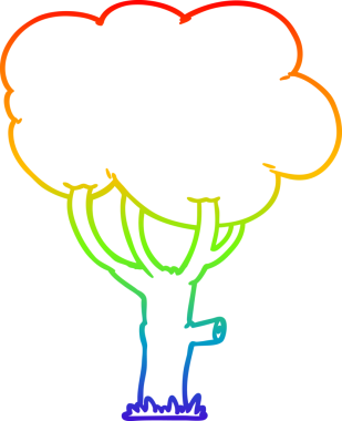 gökkuşağı gradyan çizgisi bir insan tarafından çizilmiş bir çizgi ağaç