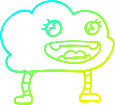 Bir insan tarafından çizilmiş soğuk hava bulutu çizgi filmi.