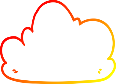 Bir insan tarafından çizilen karikatür bulutunun sıcak gradyan çizimi