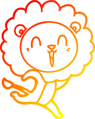 Bir insan tarafından çizilmiş gülen aslan çizgi filmi.