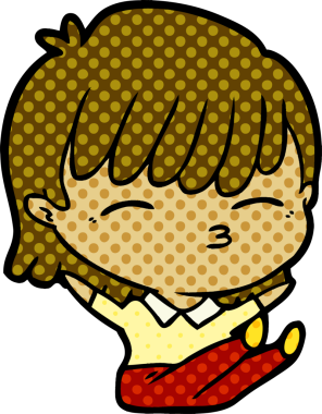 Bir insan tarafından çizilmiş karikatür kadın.