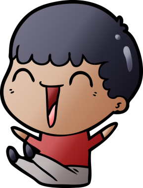 Bir insan tarafından çizilmiş mutlu bir adam.