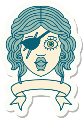 Bir insan tarafından çizilmiş afişi olan düzenbaz bir karakterin çıkartması.