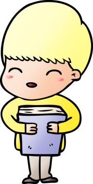 Bir insan tarafından çizilmiş mutlu çizgi film çocuğu.