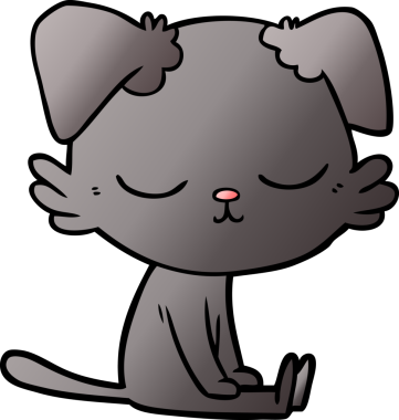 Bir insan tarafından çizilmiş şirin bir çizgi film köpeği.