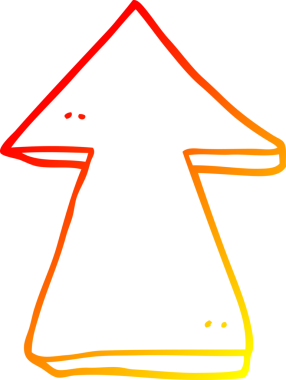 Bir insan tarafından çizilmiş bir çizgi filmin sıcak gradyan çizimi