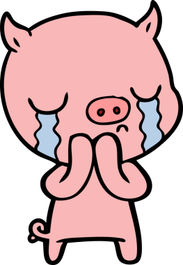 Bir insan tarafından çizilmiş domuz ağlaması.