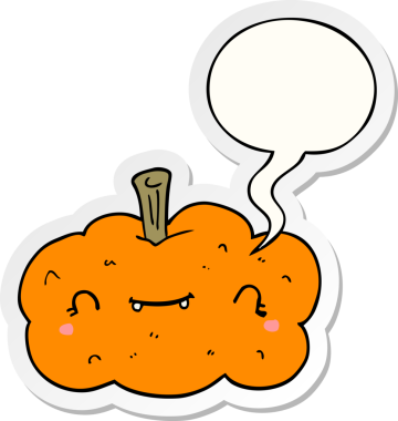 bir insan tarafından çizilmiş balkabağı konuşma baloncuğu etiketli