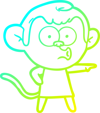 Bir insan tarafından çizilmiş bir çizgi çizgi maymunun soğuk gradyan çizimi