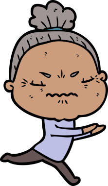 Çizgi film bir insan tarafından çizilmiş yaşlı bir kadın tarafından rahatsız edildi.