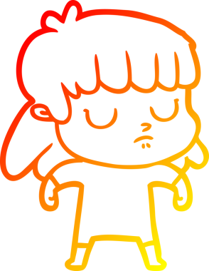 Bir insan tarafından çizilmiş bir çizgi film karakterinin sıcak çizgi çizimi