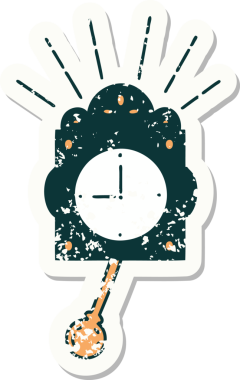 Bir insan tarafından çizilmiş dövme stili eski bir çıkartma.