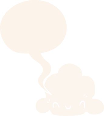 bir insan tarafından çizilmiş retro tarzı konuşma baloncuklu çizgi film bulutu