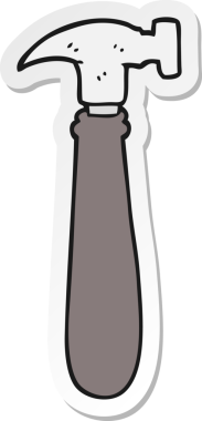 Bir insan tarafından çizilmiş bir karikatür çekicin çıkartması.