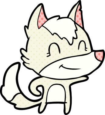 Bir insan tarafından çizilmiş dost canlısı bir kurt.