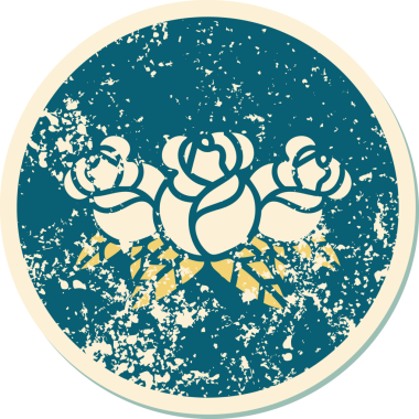 Bir insan tarafından çizilmiş bir buket çiçeğin sembolik dövmesi.