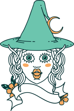 Retro Dövme Biçimi Elf karakteri bir insan tarafından çizilmiş