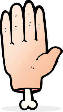 Bir insan tarafından çizilmiş çizgi film eli.