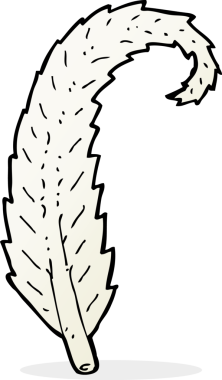 bir insan tarafından çizilmiş karikatür tüyü